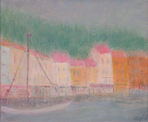 Cassis, oeuvre de Lyne Seybel, collection Marines, Huile, 38x46 cm