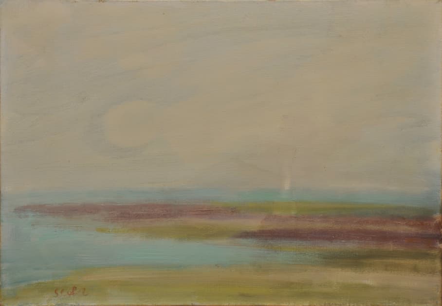 Basse mer, oeuvre de Lyne Seybel, collection Marines, Huile, 46x65 cm