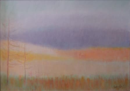 Les champs, oeuvre de Lyne Seybel, collection Paysages, Huile sur toile, 65x92 cm