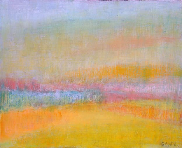 Les monts, oeuvre de Lyne Seybel, collection Paysages, Huile sur toile, 33x41 cm