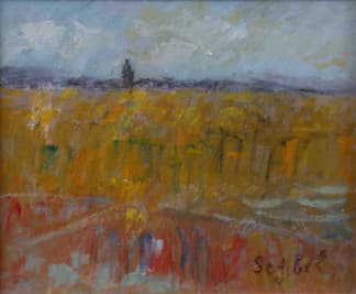 Batz les Marais salants, oeuvre de Lyne Seybel, collection Paysages, Huile sur toile, 22x27 cm