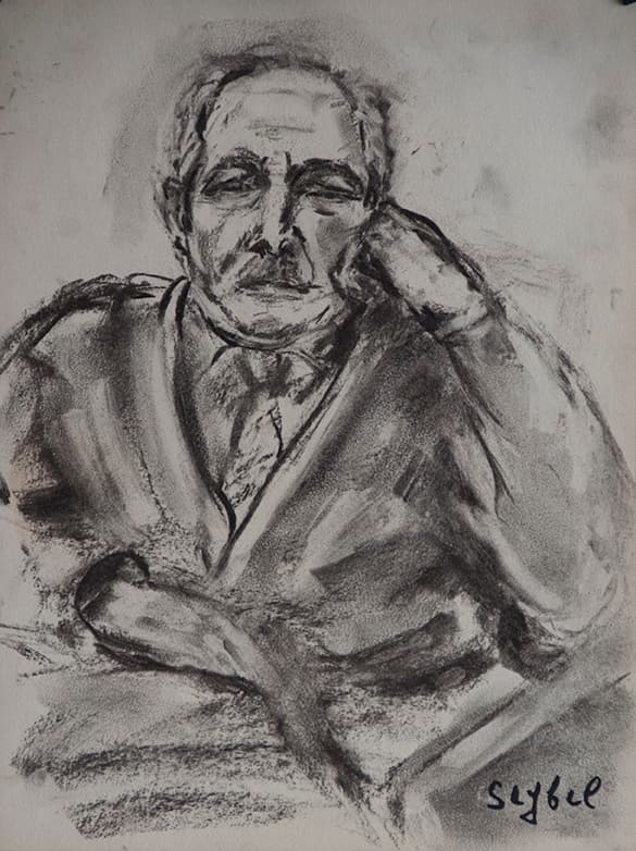 Un ami, oeuvre de Lyne Seybel, collection Portraits, Fusain, 35x26 cm