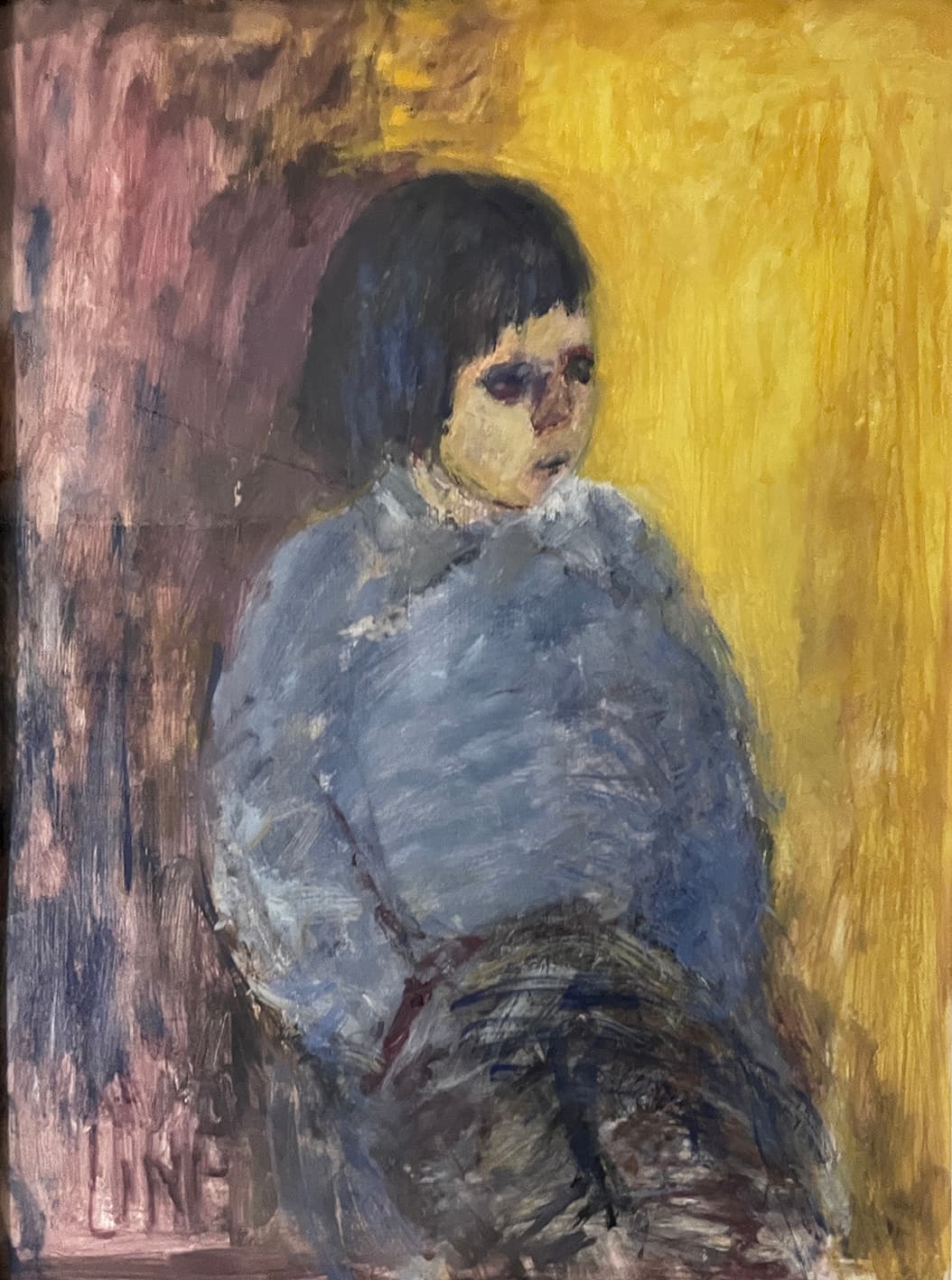 Petit garçon, oeuvre de Lyne Seybel, collection Portraits, 50x37 cm