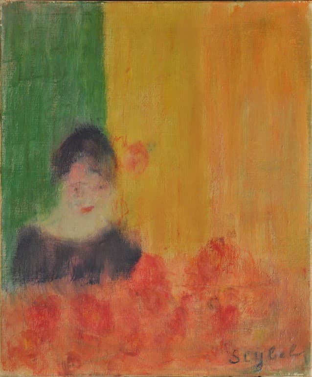 Pierrot, oeuvre de Lyne Seybel, collection Scènes de genres, Huile, 46x38 cm