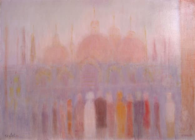 Prélude, oeuvre de Lyne Seybel, collection Venise, Huile, 73x100 cm