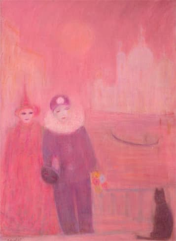 A Venise après la Fête, oeuvre de Lyne Seybel, collection Venise, Huile, 65x92 cm